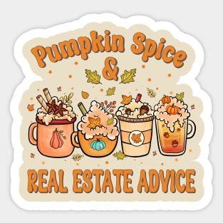 Real Estate Halloween Pumpkin Spice And Real Estate Advice Sticker